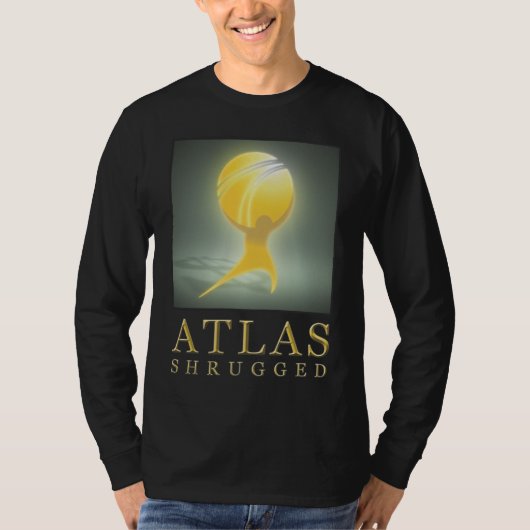 Officiële atlas Shrugged Long Black T T-shirt (Voorkant)