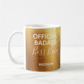 Officiële badass Boss Babe Metallic Gold Name Koffiemok (Links)