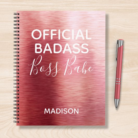 Officiële badass Boss Babe Metallic Roos Gold Name Notitieboek
