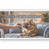 Officiële Bankhanger Franse Bulldog Schattig Grapp Sticker (Voorkant)
