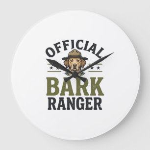 Officiële Bark Ranger Hond Vintage Grafisch_1 Grote Klok