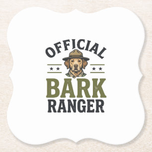 Officiële Bark Ranger Hond Vintage Grafisch_1 Kartonnen Onderzetters