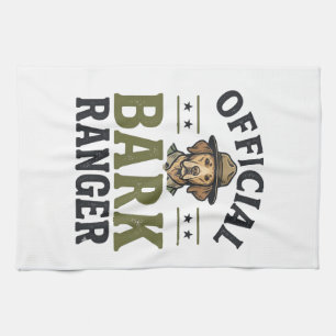 Officiële Bark Ranger Hond Vintage Grafisch_1 Theedoek