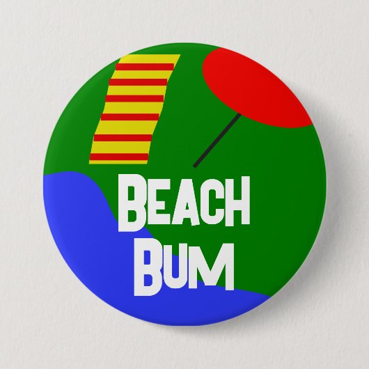 Officiële "Beach Bum"-Button Ronde Button 7,6 Cm (Voorkant)