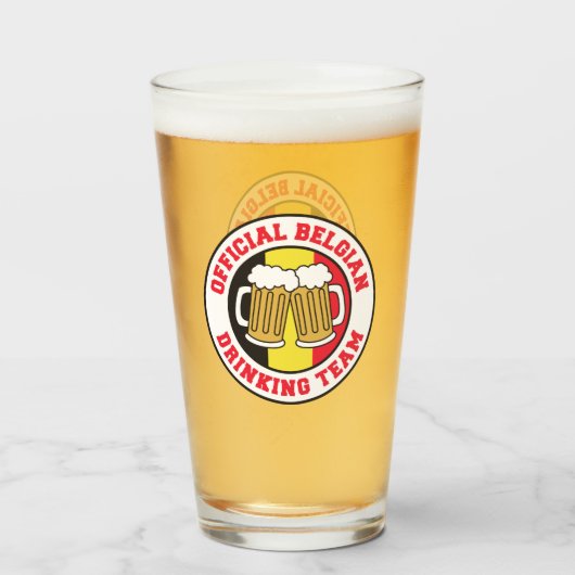 Officiële Belgische Drink teamklasse Glas (Voorkant gevuld)
