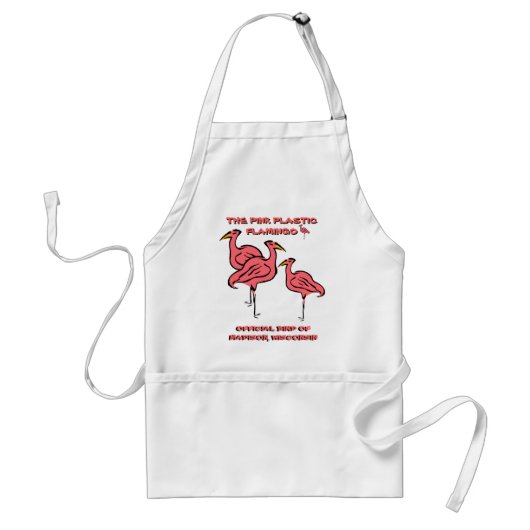 OFFICIËLE BIRD VAN MADISON, WIS PINK FLAMINGO APRO STANDAARD SCHORT (Voorkant)