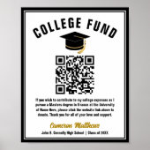 Officiële Black Afstuderen College Fund QR-code Poster (Voorkant)