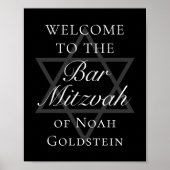 Officiële Black Bar Mitswa Party Star of David Poster (Voorkant)
