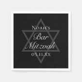 Officiële Black Bar Mitswa Ster van David Custom Servet (Voorkant)