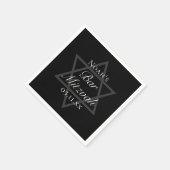 Officiële Black Bar Mitswa Ster van David Custom Servet (Hoek)