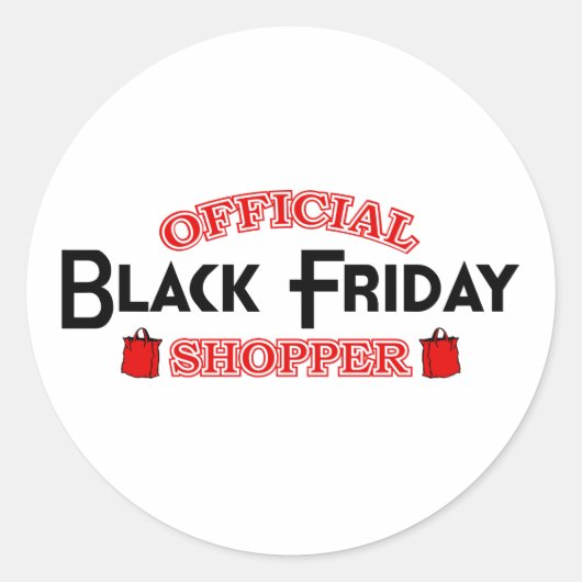 Officiële Black Friday Shopper Ronde Sticker (Voorkant)