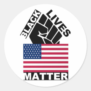 Officiële Black Lives Matter USA Flag collectie 1 Ronde Sticker
