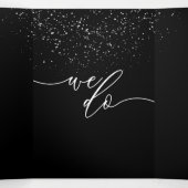 Officiële Black Modern Stippen bruiloft Drieluik Kaart (Binnenkant midden)