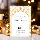 Officiële Black Stropdas Gold Art Deco huwelijksui Kaart