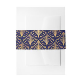 Officiële Black Stropdas Gold Art Deco Invitation  Uitnodigingen Wikkel