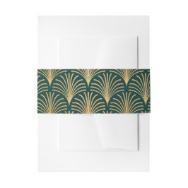 Officiële Black Stropdas Gold Art Deco Invitation  Uitnodigingen Wikkel