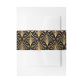 Officiële Black Stropdas Gold Art Deco Invitation  Uitnodigingen Wikkel (Voorkant Voorbeeld)