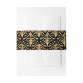 Officiële Black Stropdas Gold Art Deco Invitation  Uitnodigingen Wikkel