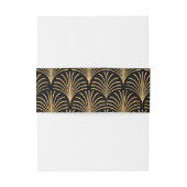 Officiële Black Stropdas Gold Art Deco Invitation  Uitnodigingen Wikkel (Achterkant Voorbeeld)