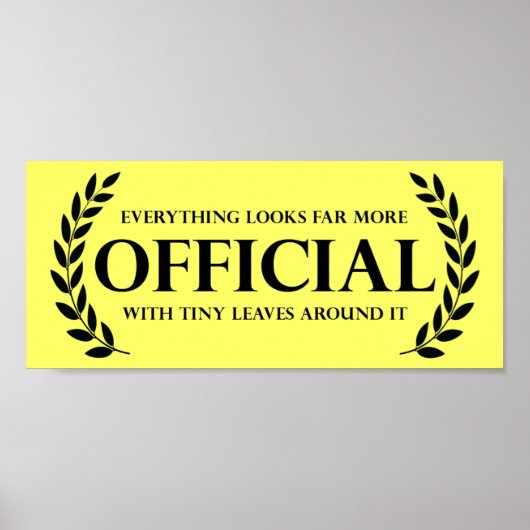 Officiële Bladeren Grappige Poster Bord (Voorkant)