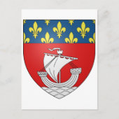 Officiële Blason Paris Coat Heraldry Symbol Frankr Briefkaart (Voorkant)
