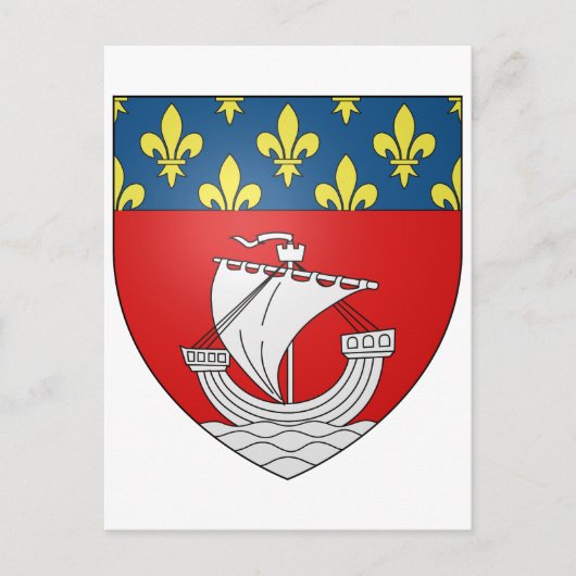 Officiële Blason Paris Coat Heraldry Symbol Frankr Briefkaart (Voorkant)