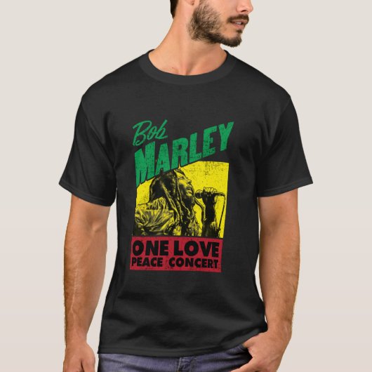 Officiële Bob Marley One Love Peace Concert T-shirt (Voorkant)