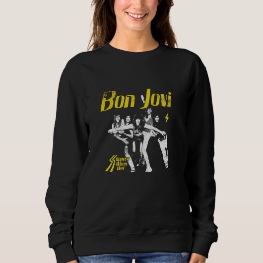 Officiële bon Jovi Slippery wanneer nat Trui (Voorkant)