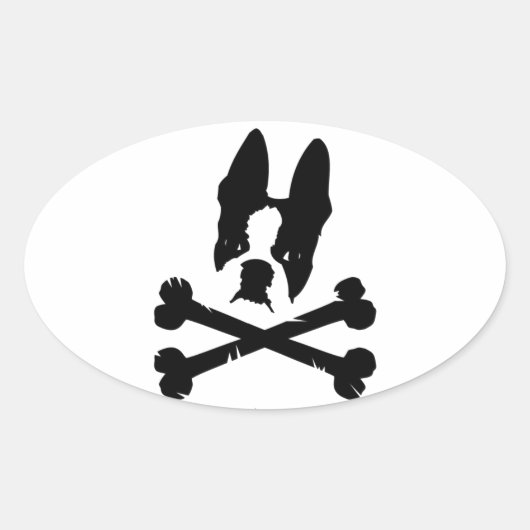 Officiële Boston Terriers Rock Merch Ovale Sticker (Voorkant)