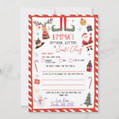 Officiële brief aan de Kerstman Kerstavond Mail Kaart (Voorkant)