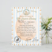 Officiële brief van de paashaas (blauw) (Staand voorkant)