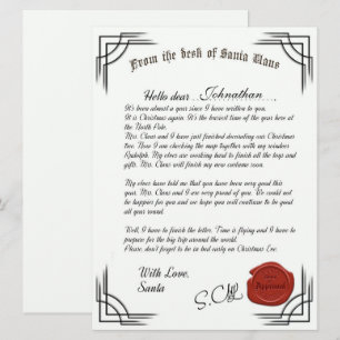 Officiële brief van de Sinterklaas van Santa Claus Kaart