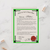 Officiële brief van de Sinterklaas van Santa Claus Kaart (Voorkant / Achterkant in situ)