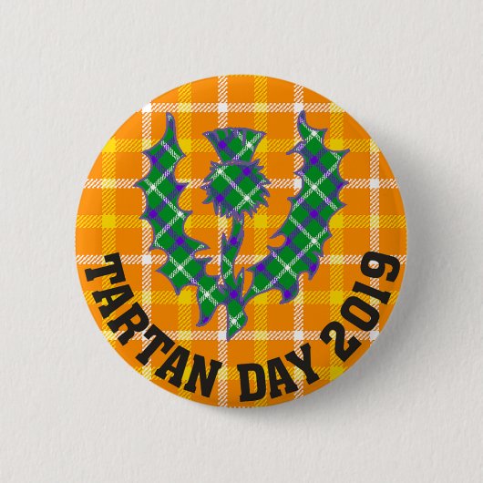 Officiële Button 2019 Tartan Dag (Voorkant)