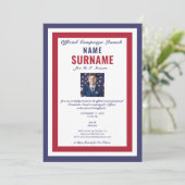 Officiële campagnediner van de politieke kandidaat kaart (Staand voorkant)