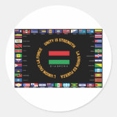 Officiële Caribische eenheidsvlag Ronde Sticker (Voorkant)