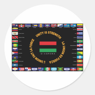 Officiële Caribische vlag Ronde Sticker