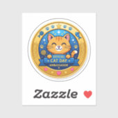Officiële Cat Day Badge - Leuke Sticker (Vel)