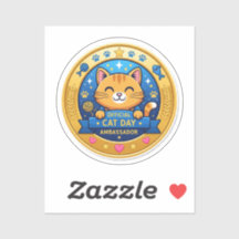 Officiële Cat Day Badge - Leuke Sticker