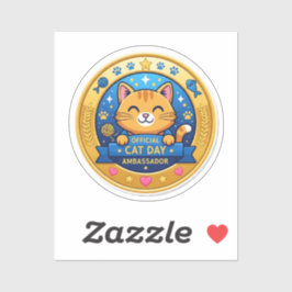Officiële Cat Day Badge - Leuke Sticker