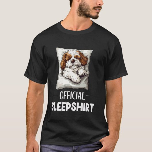 Officiële Cavapoo Sleepshirt Hondenliefhebber Nigh T-shirt (Voorkant)