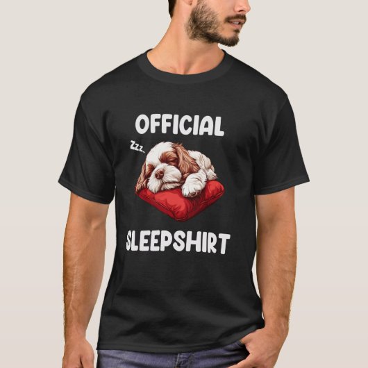Officiële Cavapoo Sleepshirt Schattige Hondenliefh T-shirt (Voorkant)