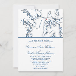 Officiële Chesapeake Bay Beach Club Navy Blue Wedd Kaart