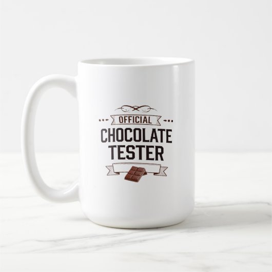 Officiële chocolade tester geschenken koffiemok (Links)