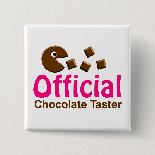 Officiële chocoladetaster vierkante button 5,1 cm (Voorkant)