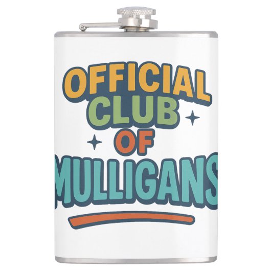 Officiële Club van Mulligans Heupfles (Voorkant)