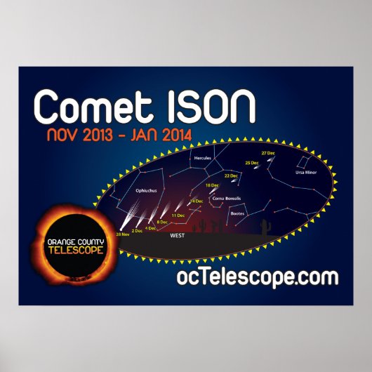 Officiële Comet ISON Poster and Finder Chart (Voorkant)