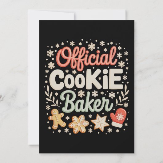 Officiële Cookie Baker Kerstmis Kerstmis Familie B Feestdagenkaart (Voorkant)