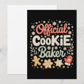 Officiële Cookie Baker Kerstmis Kerstmis Familie B Feestdagenkaart (Voorkant / Achterkant)