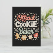 Officiële Cookie Baker Kerstmis Kerstmis Familie B Feestdagenkaart (Staand voorkant)
